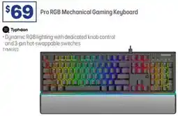 Officeworks Typhoon pro rgb mechanical gaming keyboard offer