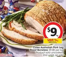 Coles Coles australian pork leg roast boneless offer