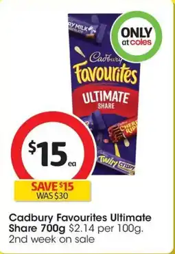 Coles Cadbury Favourites Ultimate Share offer