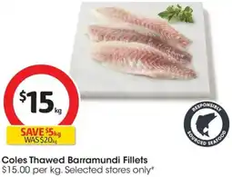 Coles Coles Thawed Barramundi Fillets offer