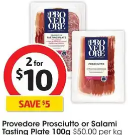 Coles Provedore prosciutto or salami tasting plate offer