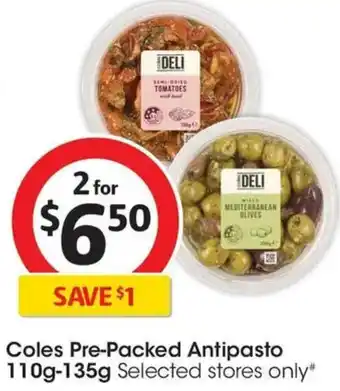 Coles Coles Pre-Packed Antipasto offer