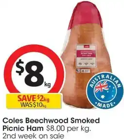 Coles Coles Beechwood Smoked Picnic Ham offer