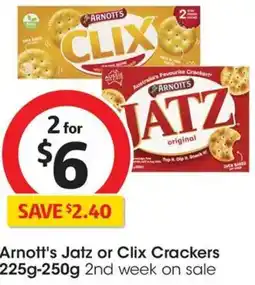 Coles Arnott's Jatz or Clix Crackers offer