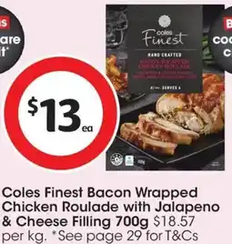Coles Coles finest bacon wrapped chicken roulade offer