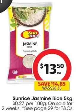 Coles Sunrice Jasmine Rice offer