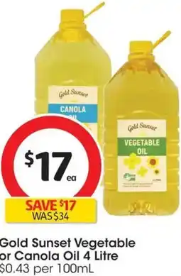 Coles Gold Sunset Vegetable or Canola Oil offer