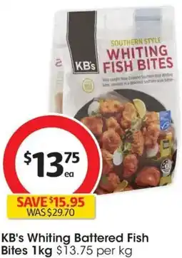 Coles KB's Whiting Battered Fish Bites offer