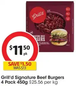 Coles Grill'd Signature Beef Burgers offer