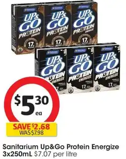 Coles Sanitarium Up&Go Protein Energize offer