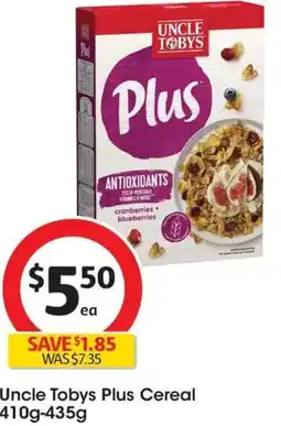 Coles Uncle tobys plus cereal offer