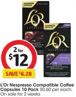 Coles L'or nespresso compatible coffee capsules offer
