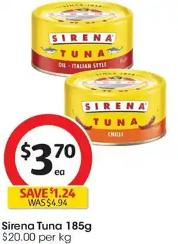 Coles Sirena Tuna offer