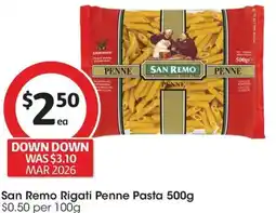Coles San Remo Rigati Penne Pasta offer