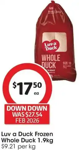 Coles Luv a Duck Frozen Whole Duck offer
