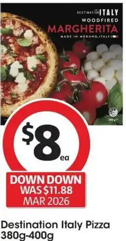 Coles Destination Italy Pizza offer