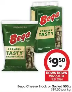 Coles Bega Cheese Block or Grated offer