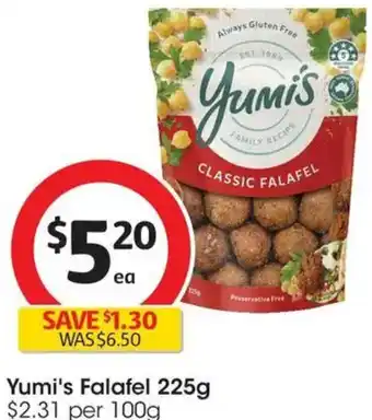 Coles Yumi's Falafel offer