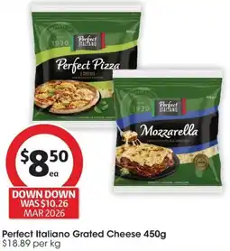 Coles Perfect Italiano Grated Cheese offer