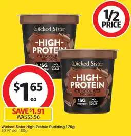 Coles Wicked Sister High Protein Pudding offer