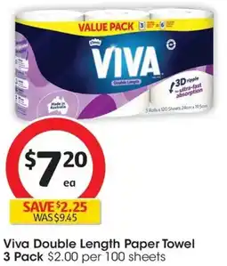 Coles Viva Double Length Paper Towel offer