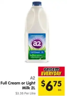 Spar Full Cream or Light Milk offer
