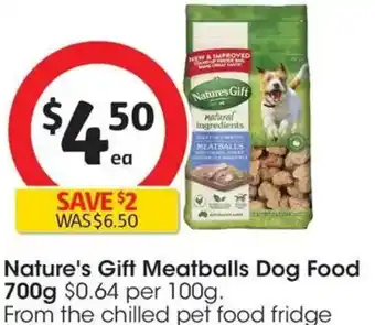 Coles Nature's Gift Meatballs Dog Food offer