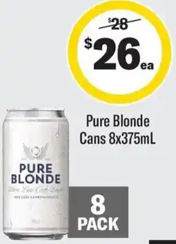 Coles Pure Blonde Cans offer