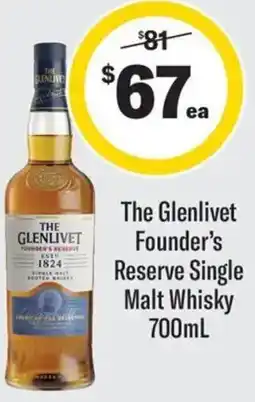 Coles The Glenlivet Founder's Reserve Single Malt Whisky offer