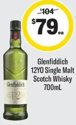 Coles Glenfiddich 12YO Single Malt Scotch Whisky offer