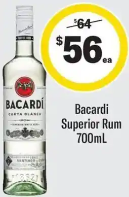 Coles Bacardi Superior Rum offer