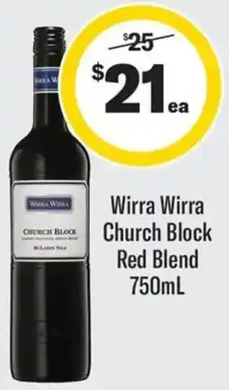 Coles Wirra Wirra Church Block Red Blend offer