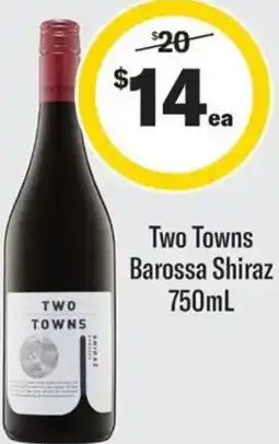 Coles Two Towns Barossa Shiraz offer