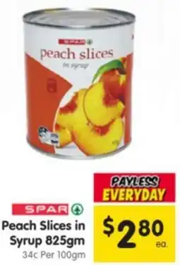 Spar Peach Slices in Syrup offer