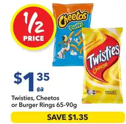 Ritchies Twisties cheetos or burger rings offer