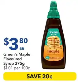 Ritchies Green's maple flavoured syrup offer