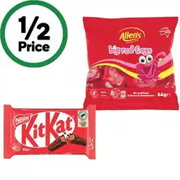 Woolworths Nestlé Medium Bars or Allens Big Red Frogs offer