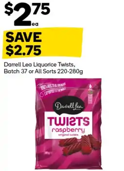 Woolworths Darrell Lea Liquorice Twists Batch 37 or All Sorts offer