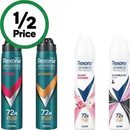 Woolworths Rexona Advanced 72hr Deodorant Aerosol offer