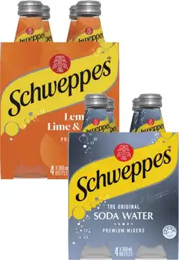 Coles Schweppes Mixers, Soft Drink or Mineral Water 4x300mL offer