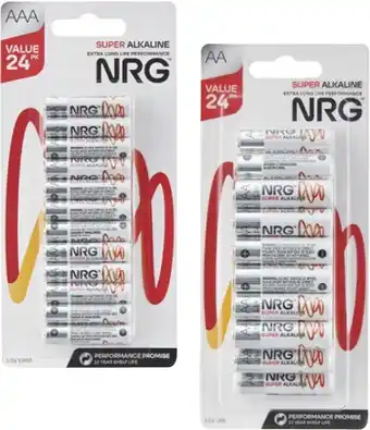 Coles NRG Batteries AA or AAA 24 Pack offer