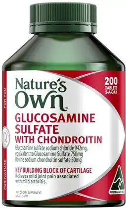 Coles Nature's Own Glucosamine Sulfate With Chondroitin Tablets offer