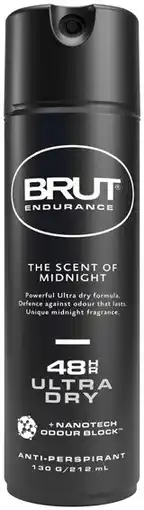 Coles Brut Endurance 48hr Antiperspirant Aerosol Deodorant offer