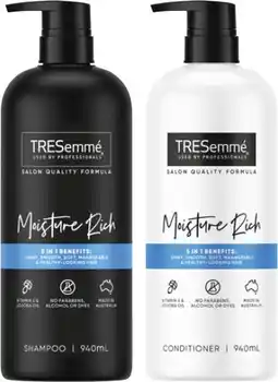 Coles Tresemme Shampoo or Conditioner 940mL offer