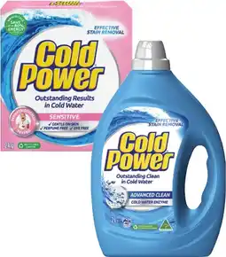 Coles Cold Power Laundry Liquid 2 Litre or Powder 2kg offer