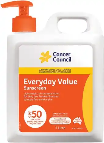 IGA Cancer Council Everyday Value Sunscreen SPF50 offer