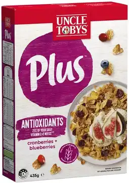 Coles Uncle Tobys Plus Cereal-435g offer