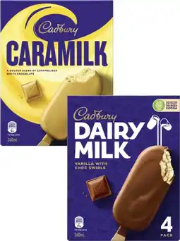 Coles Cadbury Dairy Milk Sticks-6 Pack 300mL-360mL offer
