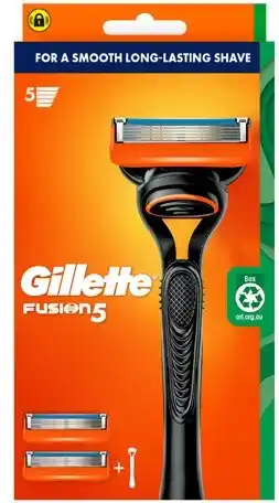 Coles Gillette Fusion 5 Razor Kit with 2 Refill Blades 1 Each offer
