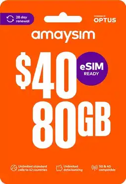 Coles amaysim $40 Starter Pack offer